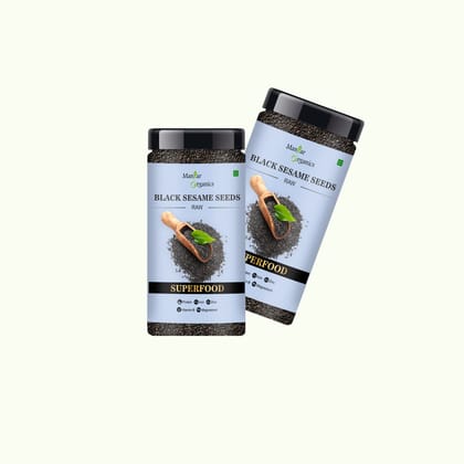 ManHar Organics Raw Black Sesame Seeds/Kale Til/Black Til 300gm Jar