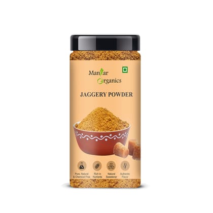 ManHar Organics Jaggery Powder (Gur Powder, Shakkar ) Desi Sakkar | Natural & Unrefined | Chemical-Free Traditional Sweetener – Jar 150gm
