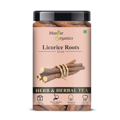 ManHar Organics Licorice Sticks 350gm Jar- Mulethi stick | Licorice Root Sticks | Mulethi Glycyrrhiza Glabra