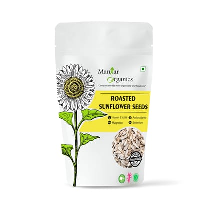 ManHar Organics Roasted Sunflower Seeds 500gm for Eating -AAA Grade |Protein and Fiber Rich Superfood | (Roasted Sunflower Seeds, 500gm)