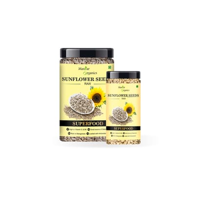ManHar Organics Sunflower Seeds 625gm Jar For Eating - AAA Grade |Protein and Fiber Rich Superfood| (Pack of 2, 475gm + 150gm Jar)