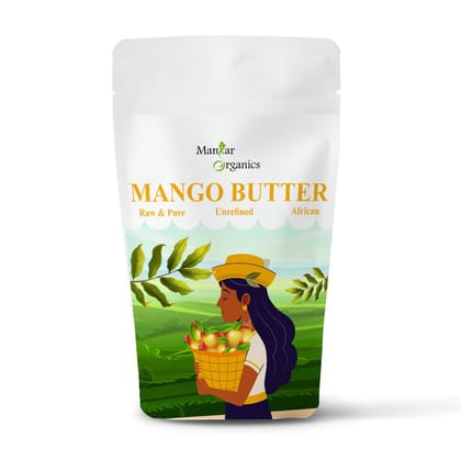 ManHar Organic Mango Butter 100gm - Raw, Unrefined & African for Moisturization of Body and Skin (Mango Butter, 100gm)