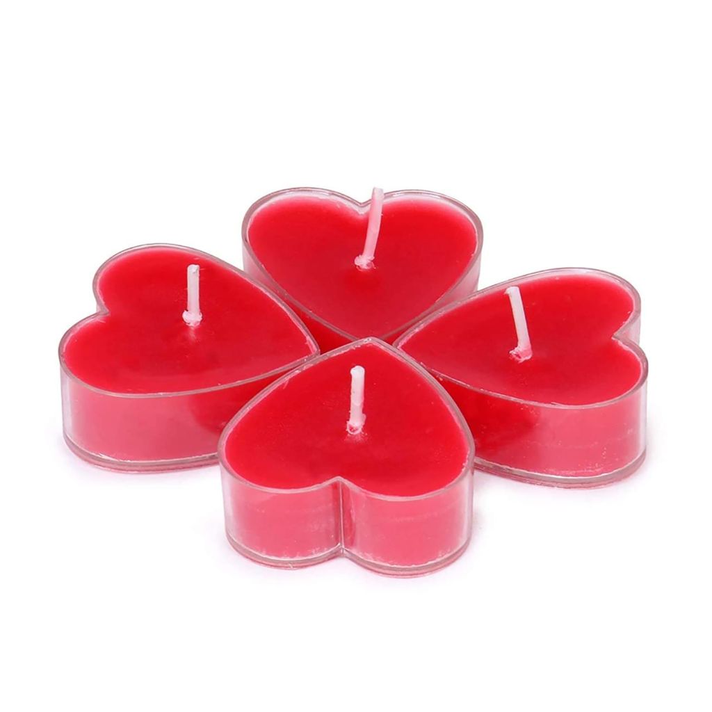 ZURU BUNCH Heart Shape Scented Wax Tealight Candles for Home Decor Smokeless for Diwali, Christmas, Prayer, Functions, Parties, and Church