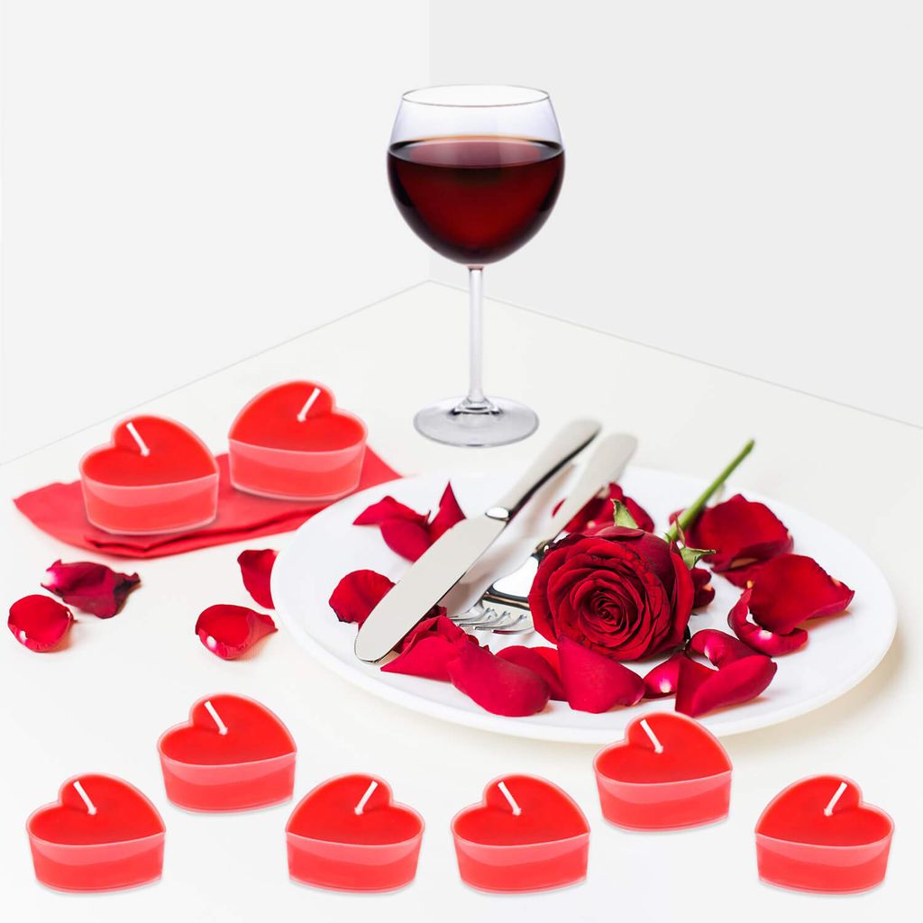 ZURU BUNCH Heart Shape Scented Wax Tealight Candles for Home Decor Smokeless for Diwali, Christmas, Prayer, Functions, Parties, and Church
