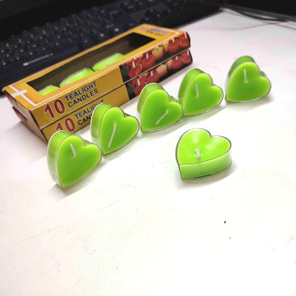 ZURU BUNCH Heart Shape Scented Wax Tealight Candles for Home Decor Smokeless for Diwali, Christmas, Prayer, Functions, Parties, and Church