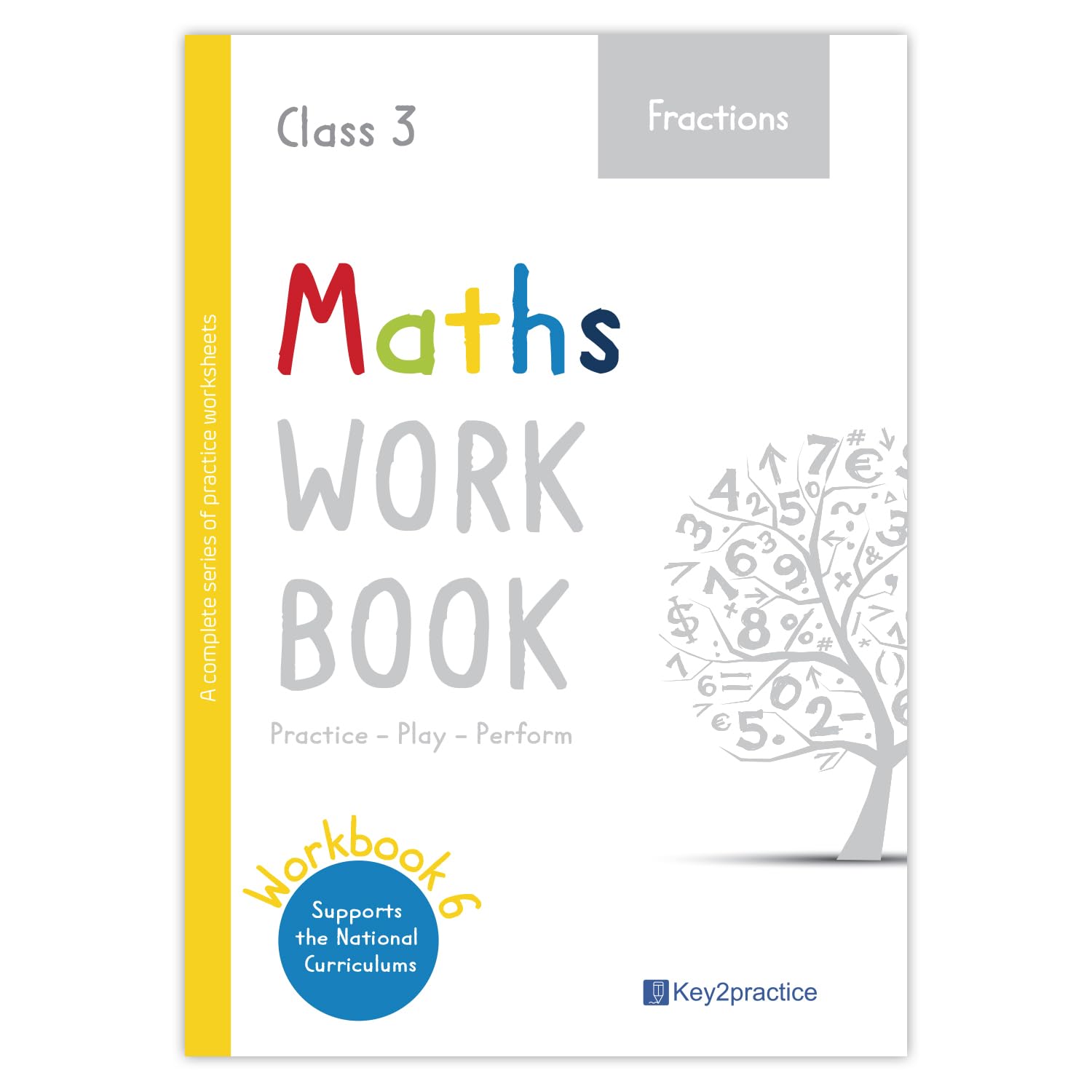 Key2practice Class 3 Maths Workbook | Topic - Fractions | 26 Practice Worksheets with Answers | Designed by IITians