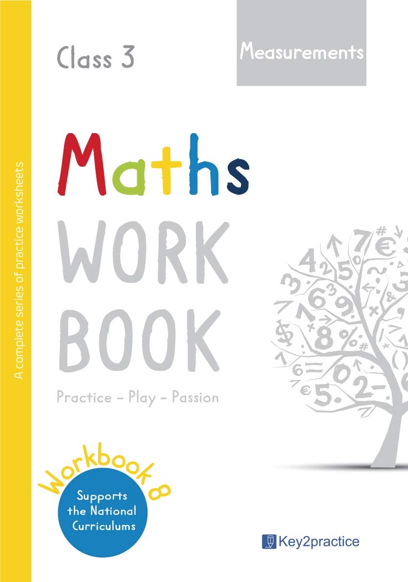 Key2practice Class 3 Maths Workbook | Topic - Measurements | 34 Practice Worksheets with Answers | Designed by IITians
