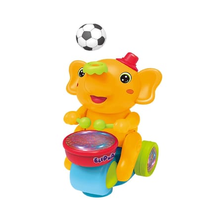 Elephant Musician Toy with Levitation Ball on Nose Along with Dazzling Light Drum Sound Music and Elephant Sound for Baby Toys and Toys for Boy Girl (Multicolor, Pack of 1)