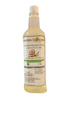 Keralaspicesonline Cold Wood Pressed Natural Coconut Oil for Cooking - 500 ml (Plastic Bottle)