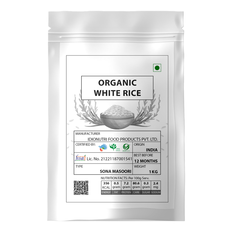 Cosmos Organic Sona Masoori Rice (1 Kg) White Aged 12 Months