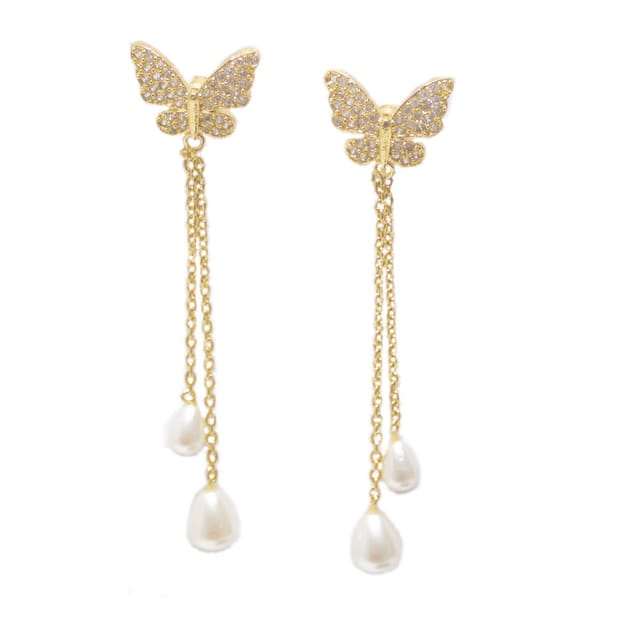 Abeba Stainless Steel Butterfly Earringsgold 7 | Butterfly earrings gold, Butterfly  earrings stud, Cute stud earrings