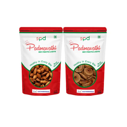 Sri padmavathi Dry Fruits & Nuts Almonds -2kg / Fig -2kg combo