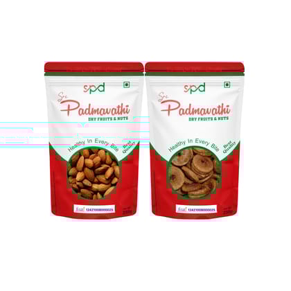 Sri padmavathi Dry Fruits & Nuts Almonds -2kg / Fig -2kg combo