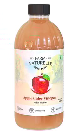 Farm Naturelle Glass Bottle Apple Cider Vinegar with Mother (500 ml)