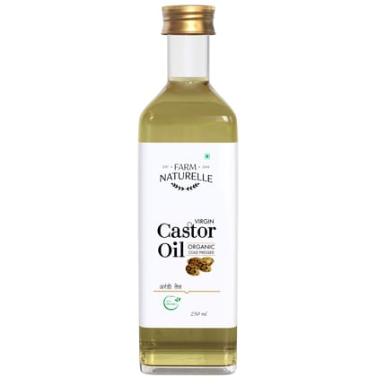 Farm Naturelle 100% Pure Natural Organic Castor Seed Oil (Hindi-Arandi Oil) 250 Ml