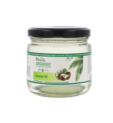 Farm Naturelle -100 % Pure Organic Extra-Virgin Cold Pressed Coconut Oil (Glass Bottle - 300 ml)