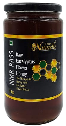 Farm Naturelle Jungle Flower Wild Forest Honey 1kg|NMR Tested Honey In Glass Jar with Engraved Virgin Wooden Spoon | Raw & Unfiltered|Unprocessed Raw Honey