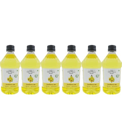 Farm Naturelle (Farm Natural Produce) Organic Cold Pressed Sun Flower (Sunflower) Cooking Oil (Pack of 6 x 1Ltr )