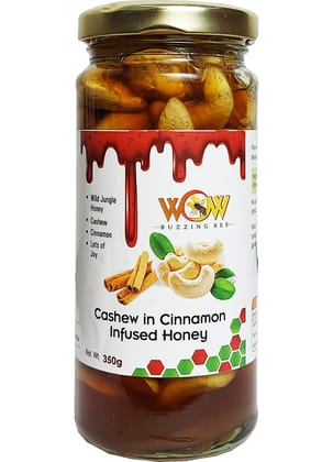 WOW BUZZING BEE -Best Cashews-Kaju (Dry Fruit) in Cinnamon Infused Wild Forest Honey-A� Gift for Your Loved Ones -350 g (Glass Bottle) WOW BUZZING BEE -Best Cashews-Kaju (Dry Fruit) in Cinnamon Infused Wild Forest Honey-A� Gift for Your Loved Ones -350 g (Glass Bottle)