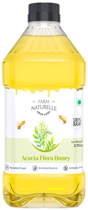 Farm Naturelle Acacia Flora Wild Honey 2.75Kg |100% Pure Honey | Raw & Unfiltered|Unprocessed|Lab Tested Honey In Pet Bottle