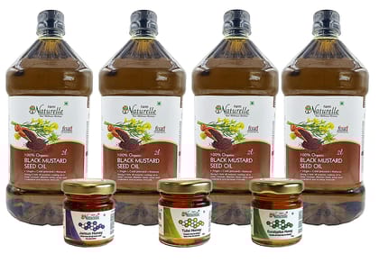 Farm Naturelle Organic Mustard Oils. The Finest-FSSAI & Certified Organic Cold Pressed Virgin (Kachi Ghani) Mustard Cooking Oil (2 LTR X 4 ) +3, 55g Honey Farm Naturelle Organic Mustard Oils. The Finest-FSSAI & Certified Organic Cold Pressed Virgin (Kachi Ghani) Mustard Cooking Oil (2 LTR X 4 ) +3, 55g Honey