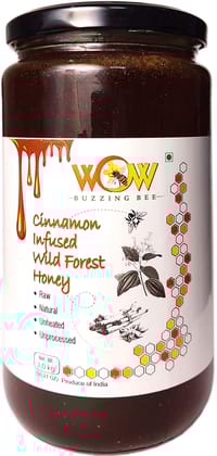 WOW BUZZING BEE Raw Natural 100% Pure Unprocessed Infused Natural Wild Forest Honey. (Cinnamon Honey (1Kg X 1)) WOW BUZZING BEE Raw Natural 100% Pure Unprocessed Infused Natural Wild Forest Honey. (Cinnamon Honey (1Kg X 1))