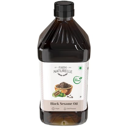 Farm Naturelle Organic Virgin Cold Pressed Black Sesame Seed Cooking Oil . (2 LTR)