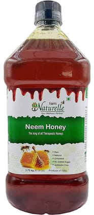 Farm Naturelle Neem Forest Flower Wild Honey 2.75kg |100% Pure Honey | Raw & Unfiltered|Unprocessed|Lab Tested Honey In Pet Bottle