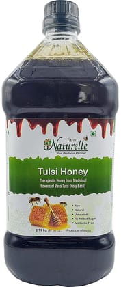 Farm Naturelle-Vana Tulsi Forest Flower Honey|2.75 Kg -Pet Bottle |100% Natural| Ayurved Raw Natural Unprocessed, Unfiltered, Unpasteurized, Lab Tested Honey.