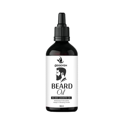 ODDEVEN Beard Growth Oil-10X Nourishing Oils For Stronger, Fluffier & Shinier Beard 30 ml | Made in India