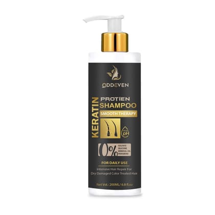 ODDEVEN Keratin Shampoo 200ml that Smoothens and Hydrates Dry & Frizzy Hair