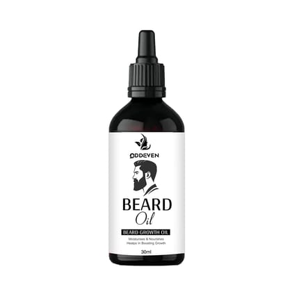 ODDEVEN Beard Growth Oil - 30ml - More Beard Growth, With Redensyl, Vitamin E, Nourishment & Strengthening, With Redensyl and DHT Booster, No Sulphates, No Parabens, No Silicone, No Mineral Oil