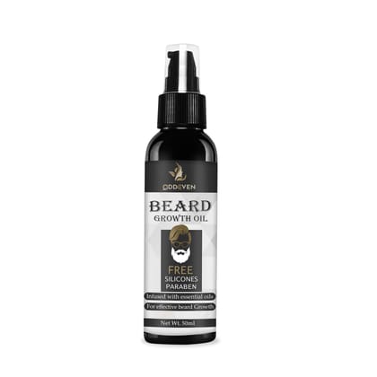 ODDEVEN Beard Growth Oil - 50ml - More Beard Growth, With Redensyl, Vitamin E, Nourishment & Strengthening, No Harmful Chemicals