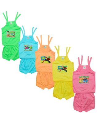 Honey Baby Jhabala Top with Bottom Shorts (Pack of 5)