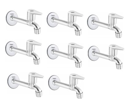 ANMEX SS Jazz Long body Tap for Kitchen and Bathroom SS Chrome Finish With Wall Flange SET OF 8