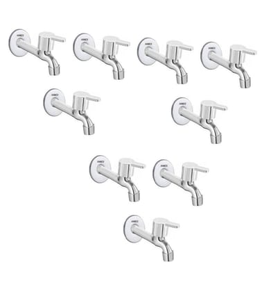 ANMEX SS Flora Long body Tap for Kitchen and Bathroom SS Chrome Finish With Wall Flange SET OF 9
