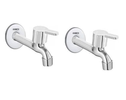 ANMEX SS Flora Long body Tap for Kitchen and Bathroom SS Chrome Finish With Wall Flange SET OF 2