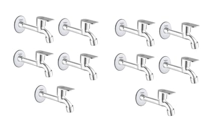 ANMEX SS OVAL-S Long body Tap for Kitchen and Bathroom SS Chrome Finish With Wall Flange SET OF 10