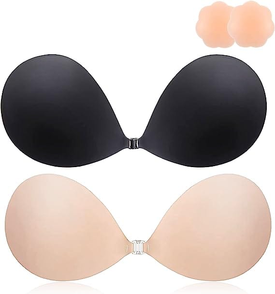 WOMEN'S NYLON AND SPANDEX NON-PADDED WIRED FREE STICK ON BRA WOMEN'S  SILICON WIRED STICK ON