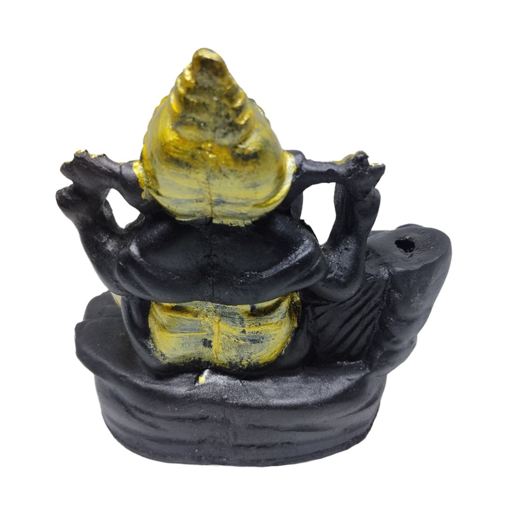 ZURU BUNCH Ganpati Ceramic Idol God of Success and Luck Diwali Gifts, Handcrafted Pure 100% Ceramic Lord Ganesha Smoke Waterfall Cone Incense Holder Decorative showpiece with Free 10 Incense Sticks