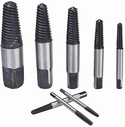 H9 8 Pcs Damaged Broken Bolt Stud Remover Screw Pipe Extractor Set Drill Bits Removal Tool Damaged Center Drill Bits Easy Out Broken Water Pipe Removal with Storage Case