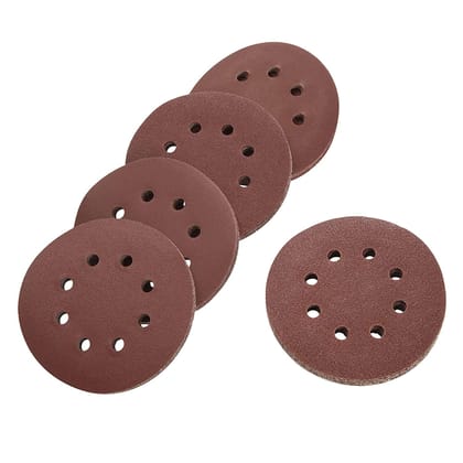 H9 Round Sandpaper 8-Hole Hook & Loop Sanding Disc 5 inch for Orbital Circular Sander 125mm (Combo 65 Pcs) (36,60,80,100,120-10+180,220,320-5 Grits)