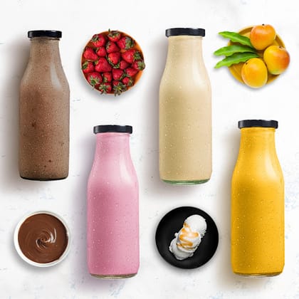 Combo For 4 (Famous 4) __ Chocolate Milkshake,Strawberry Milkshake,Butterscoth Milkshake,Mango Milkshake