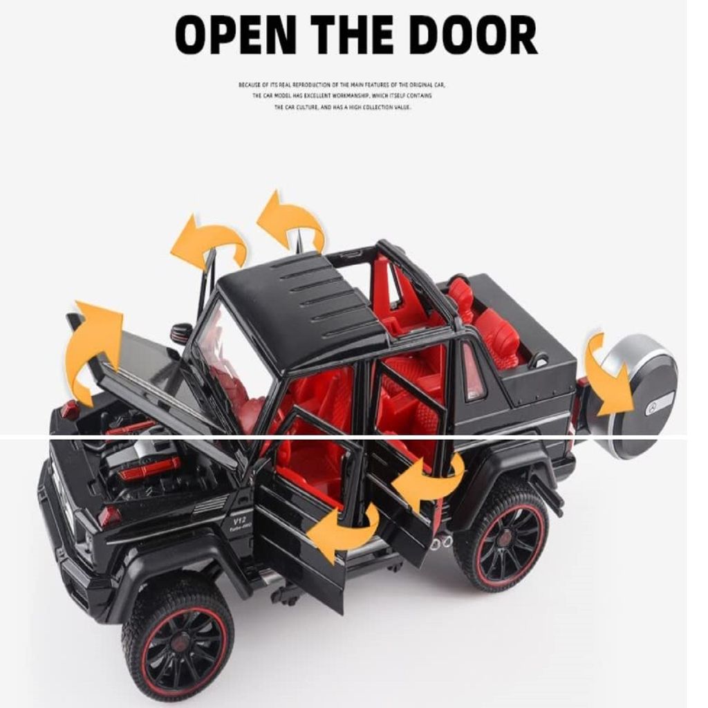 KTRS ENTERPRISE 1:22 Scale Die-Cast G_Wagon 4x4 Wagon Car Model with Openable Doors and Pull Back Action Glowing Headlights & Tail Lights | Birtday Gifts【Pack of 1】【Colors as Per Stock】 - Toys and Games | Buy online on ZillyBuy