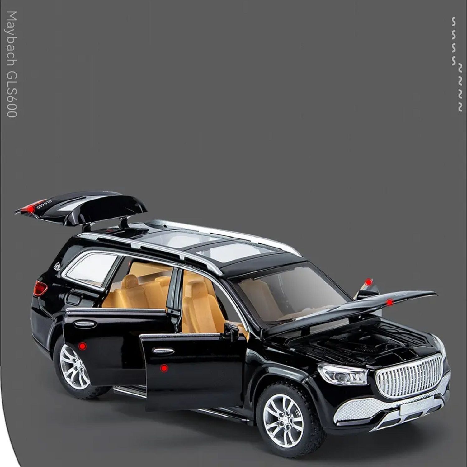 KTRS ENTERPRISE 1:24 Alloy Model Car Mercedes-Benz Gls 600 Maybach Die Casts Model with Sound/Light/Pull-Back Car Toys for Children Kids(Colour May Vary)