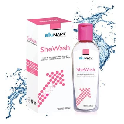 Biumark SheWash Intimate Tightening Wash for Women | Enriched with Tea Tree Oil & Neem Extract | Intimate Wash For Prevent Ichting And Infections | Intimate Wash For Girls | Prevents Odour , Safe During Pregnancy - 100ML