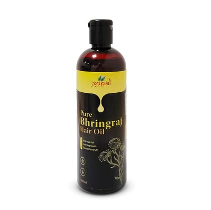 RamGopal Ayurveda Pure Bhringraj Hair Oil - 100% Natural, Ayurvedic Formula for Hair Growth, Strength & Dandruff Control with Bhringraj Plant, Amla, & Neem, 200ml