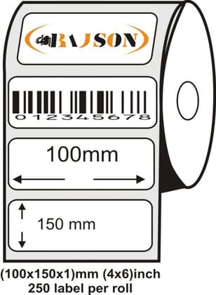 Barcode Label Roll 100mm x 150mm ( 4 x 6 ) 250 labels per roll