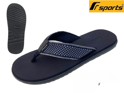 Fsports Navy Blue Solid Fabric Slip On Casual