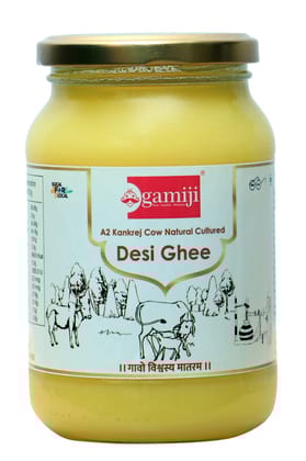 Gamiji A2 Kankrej Cow Desi Ghee | 100% Natural | Pure Desi Bilona Ghee | Traditionally Hand Churned | 500 ml